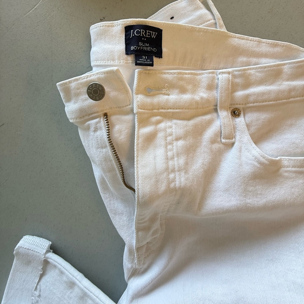 J. Crew Slim Boyfriend Jeans in Cream